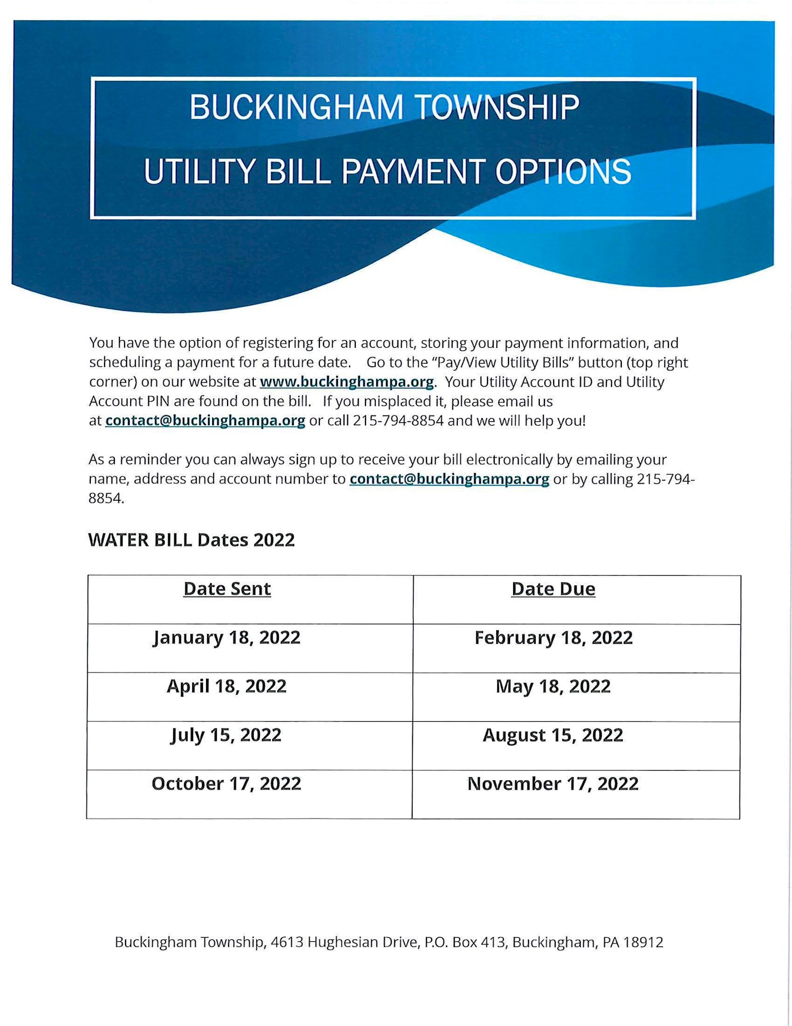 Utility Bill Payment Options 2022