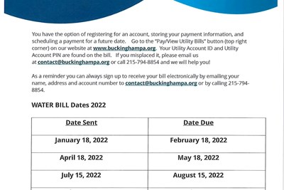 Buckingham Township Utility Bill Payment Options and Due Dates