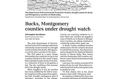 PADEP Issues Drought Watch for Bucks County