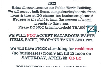 Buckingham Township Clean-Up Weekend - April 22 and 23, 2023