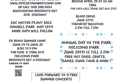 Upcoming Spring & Summer Events