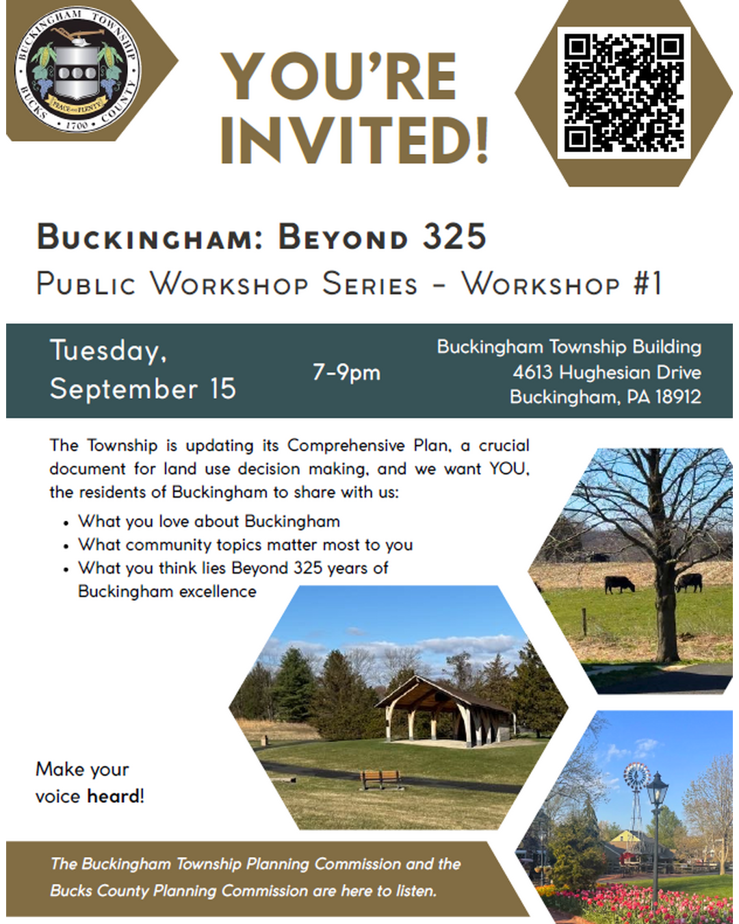 Join us for Buckingham Township Public Comprehensive Plan Workshop
